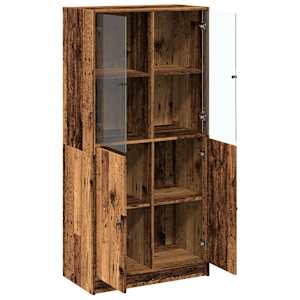 Highboard s dvířky old wood 68 x 37 x 142 cm kompozitní dřevo - obrázek 7