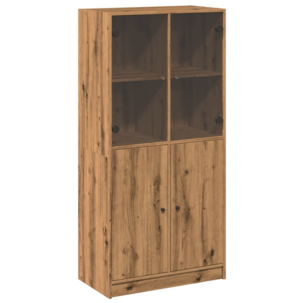 vidaXL Highboard s dvířky dub artisan 68x37x142 cm kompozitní dřevo