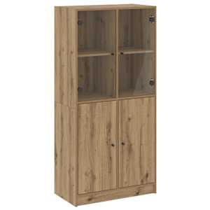 Highboard s dvířky dub artisan 68x37x142 cm kompozitní dřevo - obrázek 2