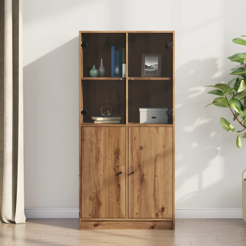 vidaXL Highboard mit Türen Artisan-Eiche 68x37x142 cm Holzwerkstoff