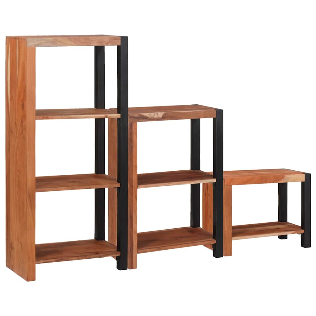 vidaXL Raft pentru cărți 3 pcs Maro 50 x 30 x 110 cm