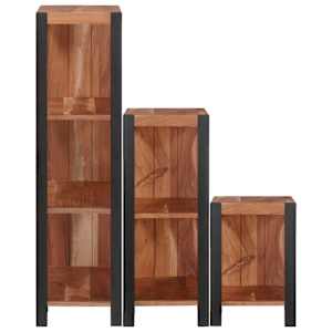 Knihovna 3 pcs Hnědá 50 x 30 x 110 cm Masivní akátové dřevo - obrázek 5