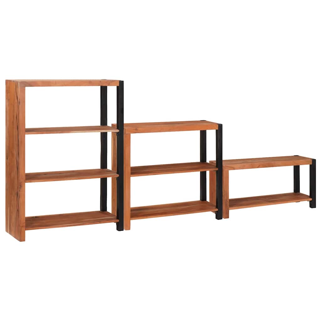vidaXL Boekenkast 3 pcs Bruin 80 x 30 x 110 cm Massief acaciahout