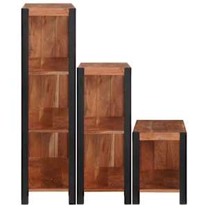 Knihovna 3 pcs Hnědá 80 x 30 x 110 cm Masivní akátové dřevo - obrázek 5