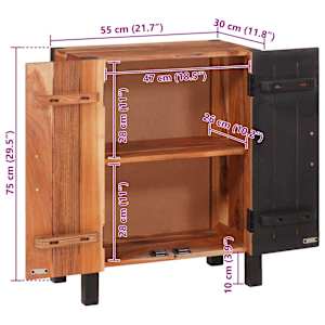 Servírovací skříň se zásuvkou 3 pcs Hnědá 55 x 30 x 75 cm - obrázek 13
