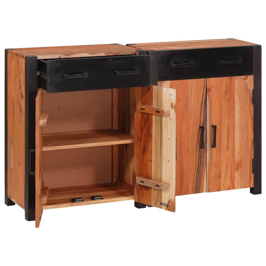 vidaXL Dressoir 2 pcs Bruin 110 x 30 x 75 cm Massief acaciahout