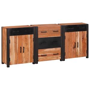 Servírovací skříň se zásuvkou 3 pcs Hnědá 165 x 30 x 75 cm