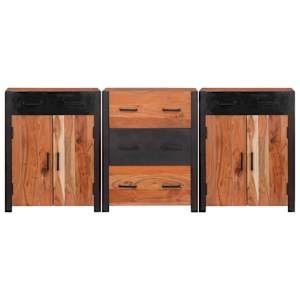 Servírovací skříň se zásuvkou 3 pcs Hnědá 165 x 30 x 75 cm - obrázek 6