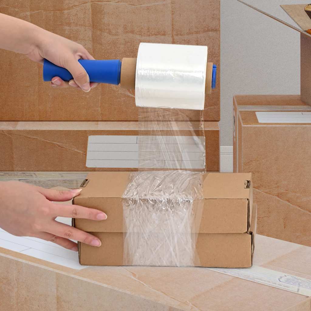 vidaXL Stretchfilm met handvat 10 st transparant 23 μm 10 cm x 150 m afbeelding