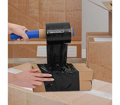 vidaXL Pel&iacute;culas extens&iacute;veis 10 unid Preto 23 &mu;m 10 cm x 150 m