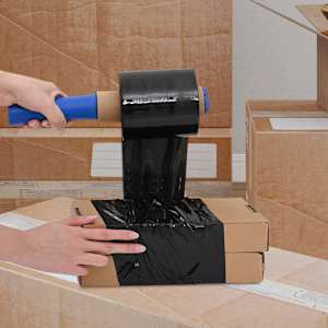 vidaXL Pel&iacute;culas extens&iacute;veis 10 unid Preto 23 &mu;m 10 cm x 150 m