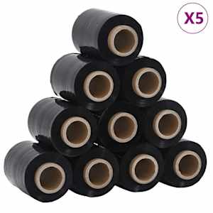 vidaXL Stretch Films 50 tk must 23 &micro;m 10 cm x 150 m