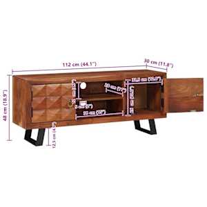 Televizní skříň s policí medová hnědá 112 x 30 x 48 cm - obrázek 13