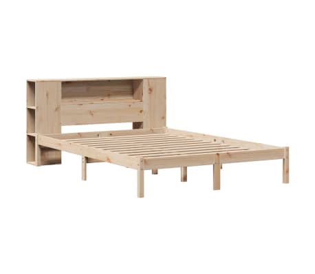 vidaXL Massivholzbett mit Regal ohne Matratze 140x190 cm Kiefernholz