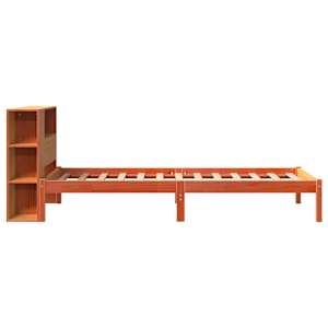 Postel s knihovnou bez matrace hnědá 75x190 cm masivní borovice - obrázek 7