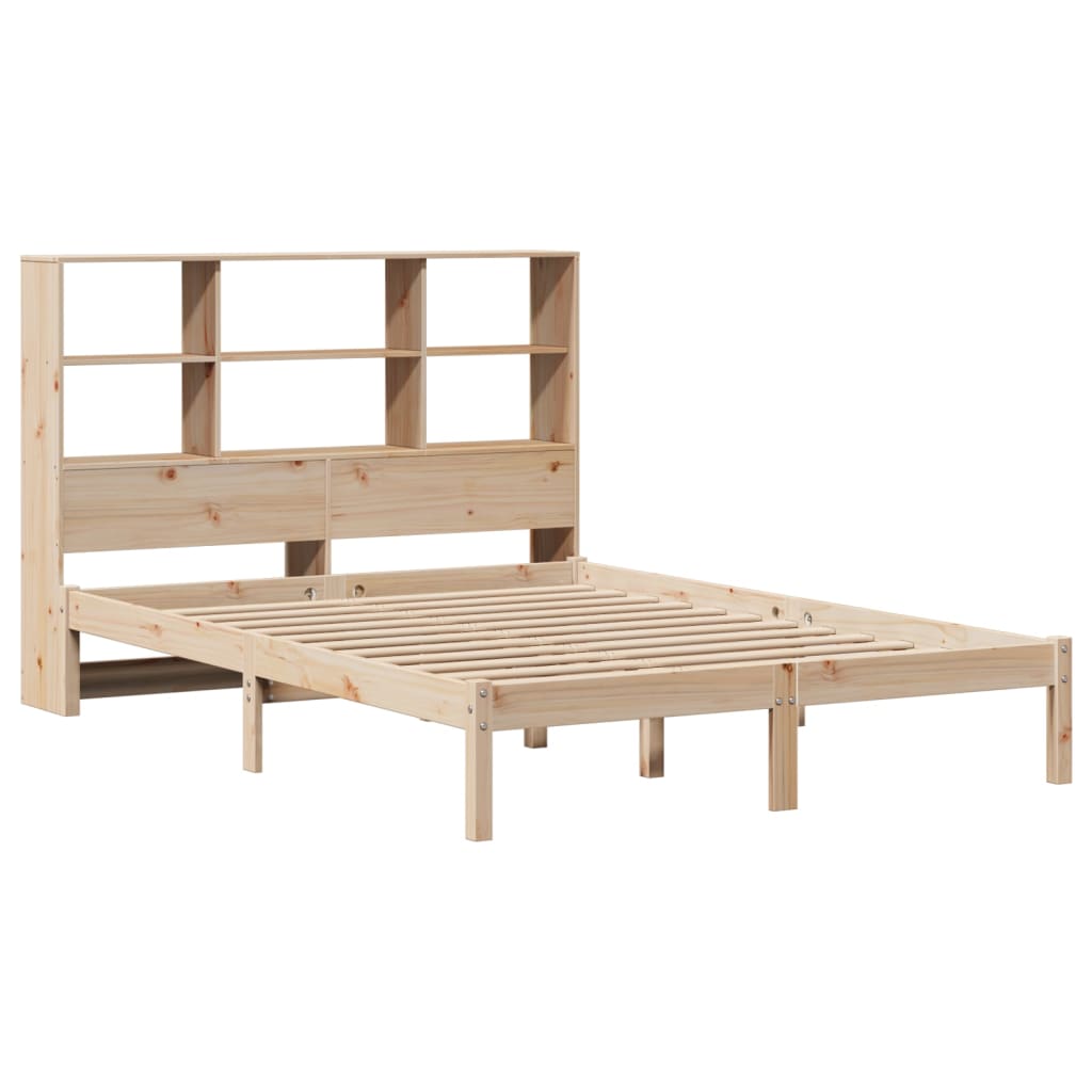 vidaXL Bed met boekenkast zonder matras massief grenenhout 160x200 cm afbeelding