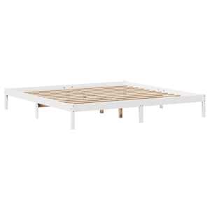 Postel s knihovnou bez matrace bílá 180x200 cm masivní borovice - obrázek 5