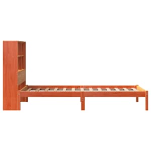 Postel s knihovnou bez matrace hnědá 75x190 cm masivní borovice - obrázek 7