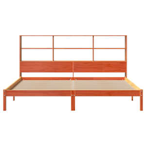 Postel s knihovnou bez matrace 200 x 200 cm masivní borovice - obrázek 4