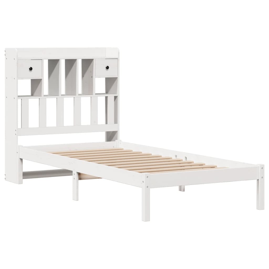 vidaXL Bookcase Bed without Mattress White 90x190 cm Single Solid Wood Pine