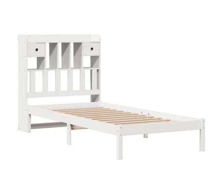 vidaXL Bookcase Bed without Mattress White 90x190 cm Single Solid Wood Pine