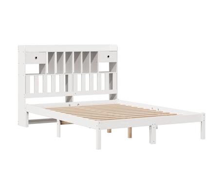 vidaXL Lit biblioth&egrave;que sans matelas blanc 150x200 cm bois pin massif