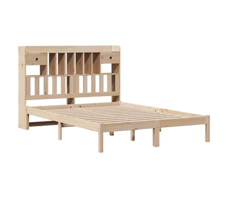 vidaXL Bed met boekenkast zonder matras massief grenenhout 160x200 cm