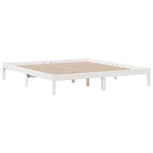 Postel s knihovnou bez matrace bílá 180x200 cm masivní borovice - obrázek 5