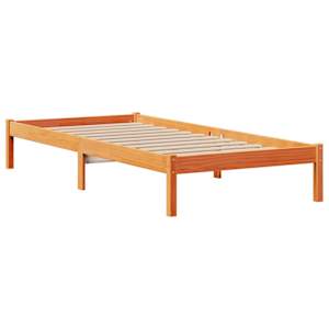 Postel s knihovnou bez matrace hnědá 75x190 cm masivní borovice - obrázek 5