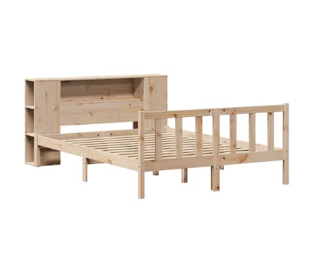 vidaXL Bed met boekenkast zonder matras massief grenenhout 120x190 cm