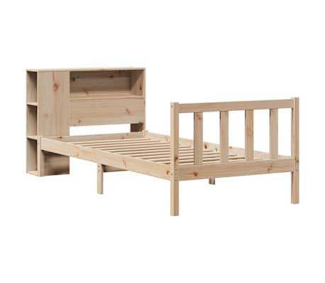 vidaXL Bed met boekenkast zonder matras massief grenenhout 90x200 cm