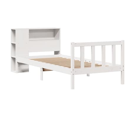 vidaXL Lit biblioth&egrave;que sans matelas blanc 100x200 cm bois pin massif