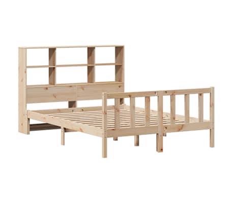 vidaXL Bed met boekenkast zonder matras massief grenenhout 160x200 cm