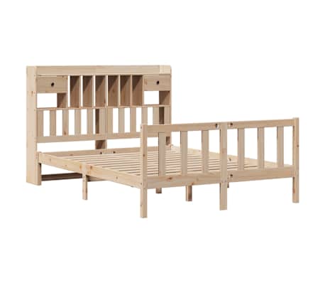 vidaXL Bed met boekenkast zonder matras massief grenenhout 150x200 cm