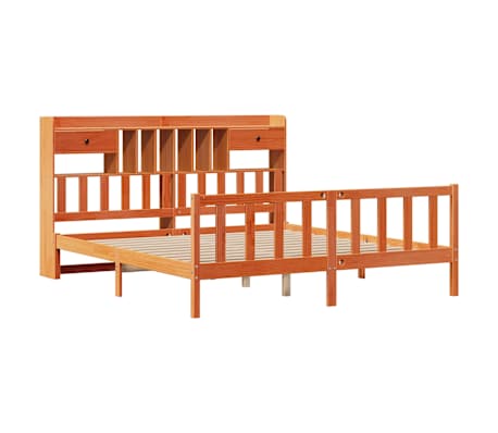 vidaXL R&uacute;mgrind me&eth; B&oacute;kahillu &aacute;n D&yacute;nu Vaxbr&uacute;n 180x200 cm Gegnheil Fura