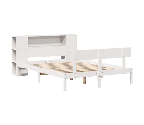 vidaXL Bookcase Bed without Mattress White 120x200 cm Solid Wood Pine