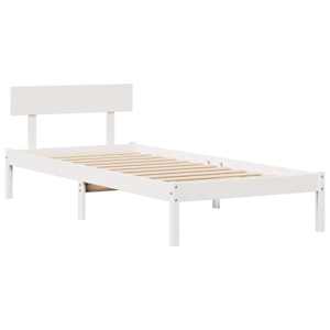 Postel s knihovnou bez matrace bílá 90x200 cm masivní borovice - obrázek 5