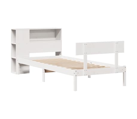 vidaXL Bookcase Bed without Mattress White 100x200 cm Solid Wood Pine