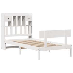 vidaXL Bookcase Bed without Mattress White 100x200 cm Solid Wood Pine