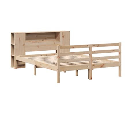 vidaXL Lit biblioth&egrave;que sans matelas 150x200 cm bois massif de pin