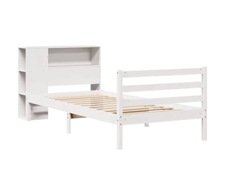 vidaXL Lit biblioth&egrave;que sans matelas blanc 100x200 cm bois pin massif