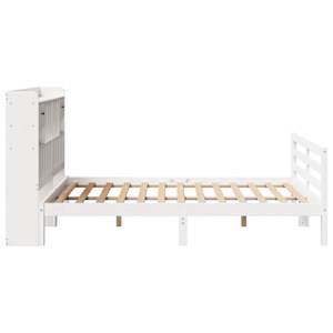 Postel s knihovnou bez matrace bílá 140x190 cm masivní borovice - obrázek 5