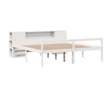 vidaXL Bed met boekenkast zonder matras grenenhout wit 180x200 cm