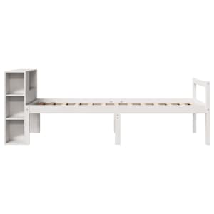 Postel s knihovnou bez matrace bílá 90x190 cm masivní borovice - obrázek 5
