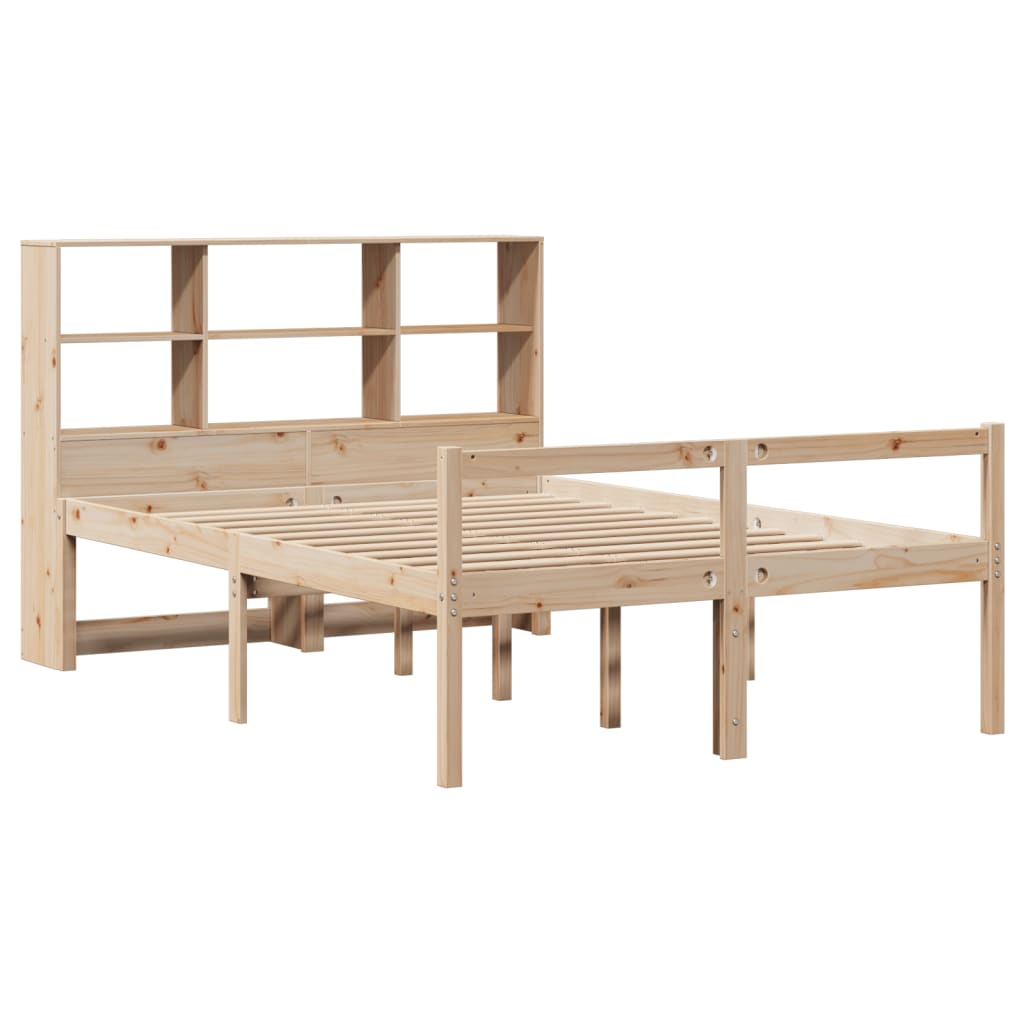 vidaXL Bed met boekenkast zonder matras massief grenenhout 120x190 cm afbeelding