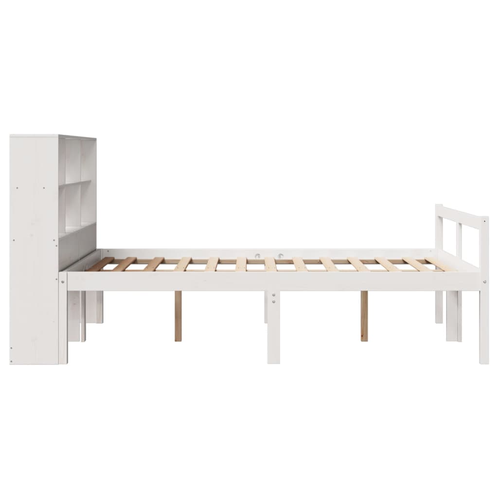 Sänky kirjahyllyllä ei patjaa valkoinen 120x190 cm täysi mänty - Image 5