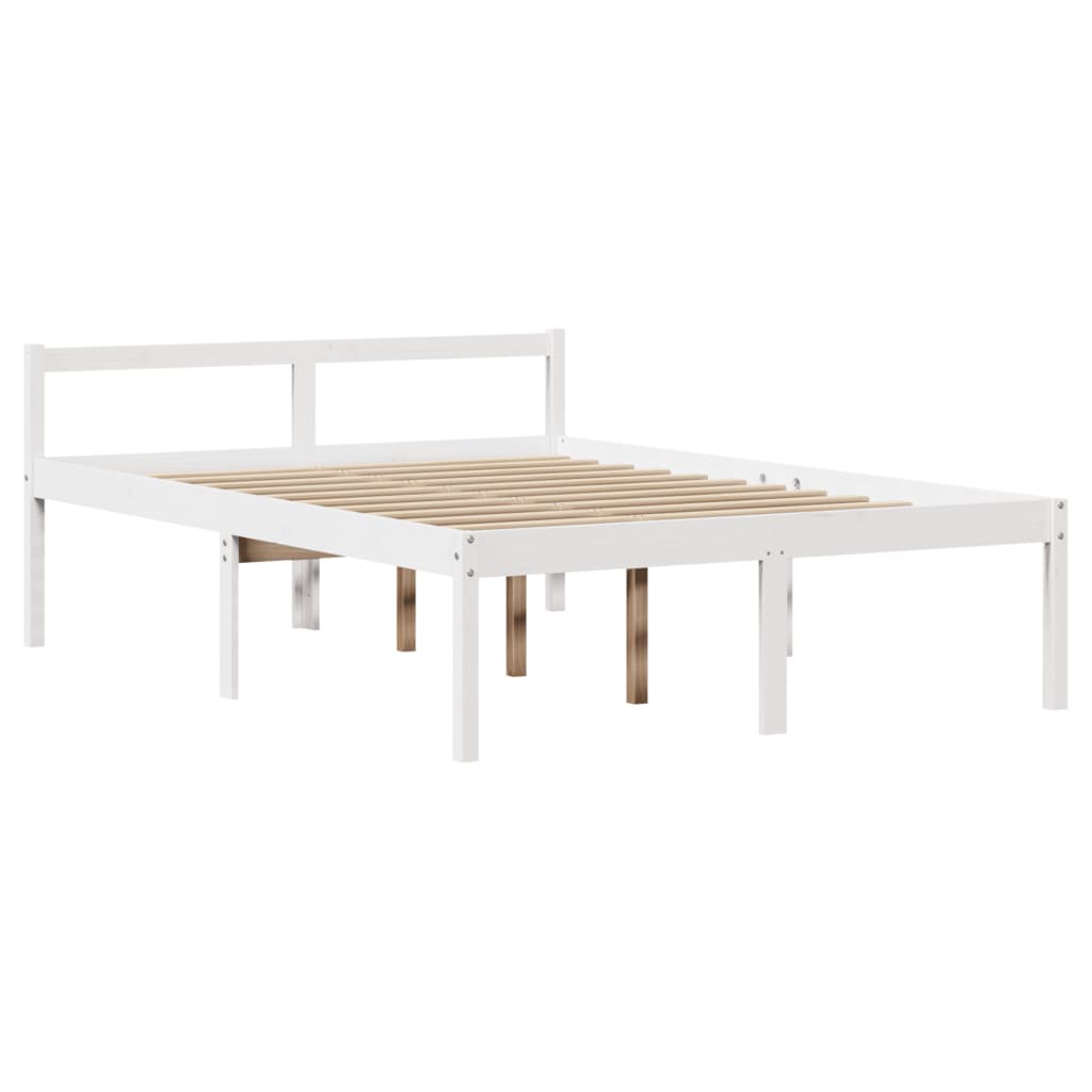 Sänky kirjahyllyllä ei patjaa valkoinen 120x190 cm täysi mänty - Image 8