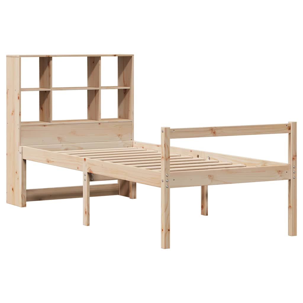 vidaXL Bed met boekenkast zonder matras massief grenenhout 90x200 cm afbeelding