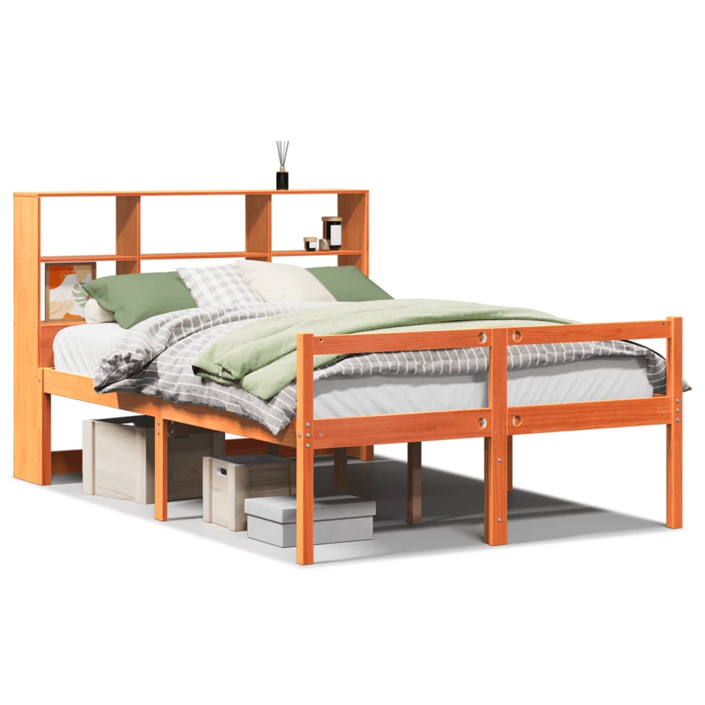 E-shop vidaXL Posteľ bez matraca voskovo hnedá 140x190 cm masívne drevo