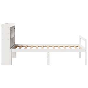 Postel s knihovnou bez matrace bílá 75x190 cm masivní borovice - obrázek 5